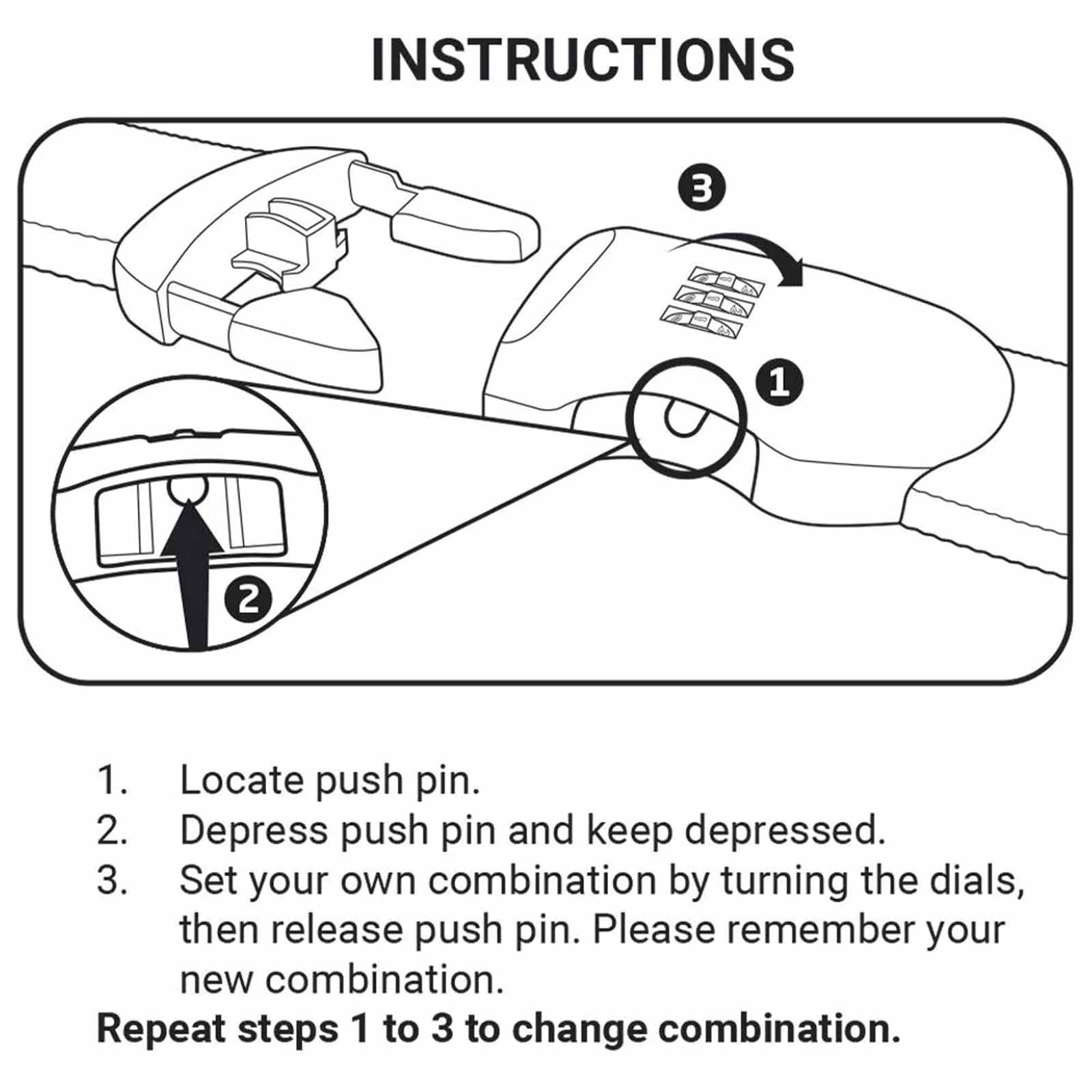 Go-Travel-Combi-Luggage-Strap-Yellow-Green-Instructions