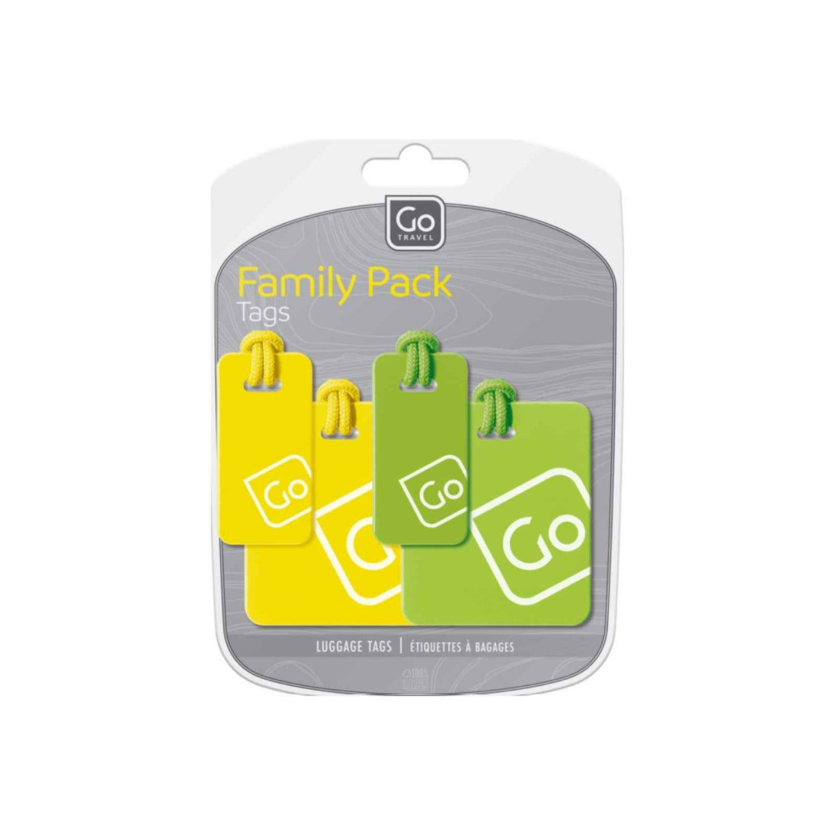 Go Travel Luggage Tags Family Pack Yellow/Green – travellershop.com.au