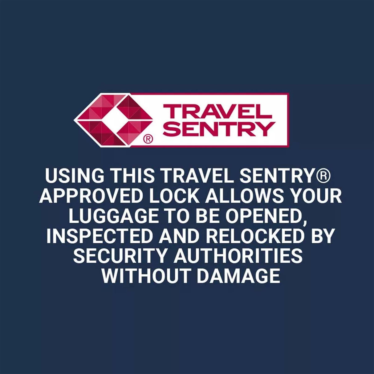 Travel Sentry logo with text on a blue background