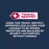 Travel Sentry logo with text on a blue background