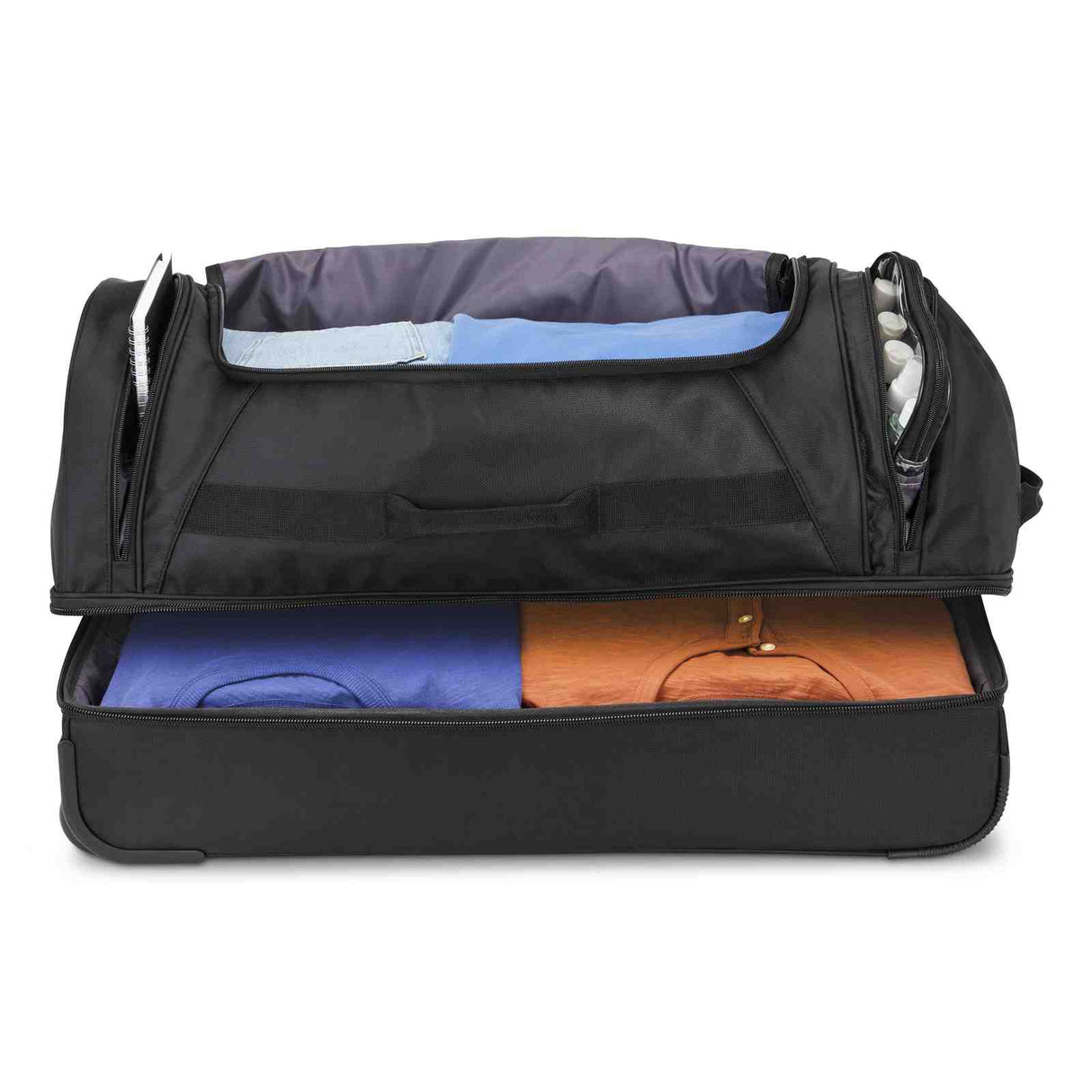 High-Sierra-Boxed-71cm-Wheeled-Duffel-Black-Open-1