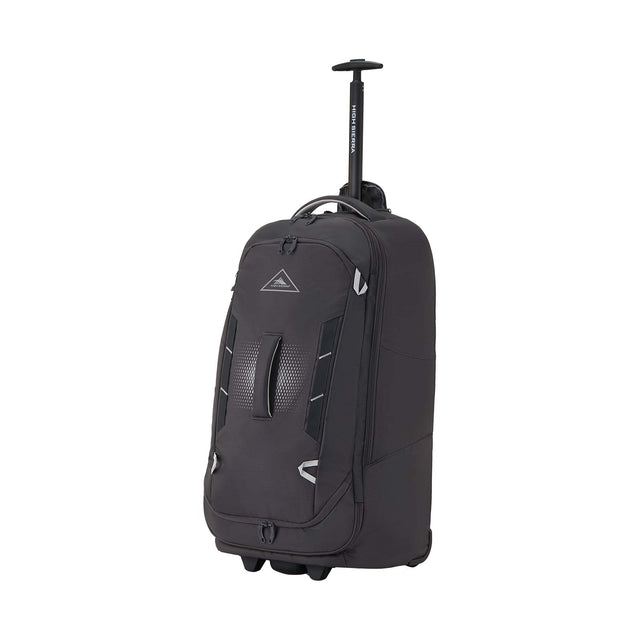 High-Sierra-Composite-V4-76cm-Wheeled-Duffel-Black-Red-Silver-Metal-Grey-Front-Angle
