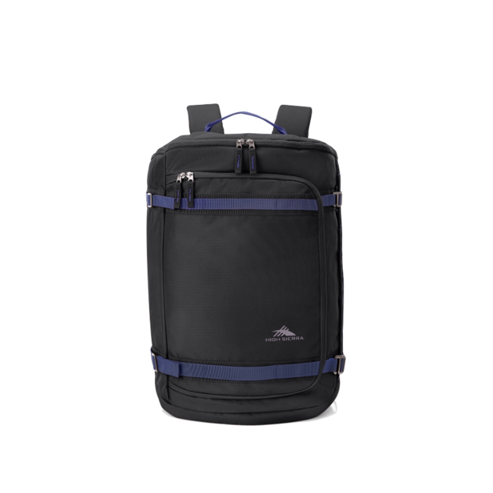 High-Sierra-Travel-Backpack-Black-Navy-Front