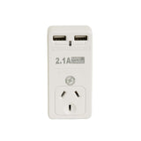 Korjo-Travel-Adaptor-2-USB-Port-Australia-To-USA-Front