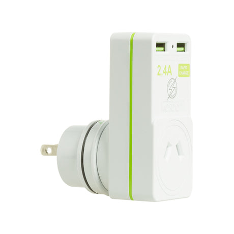 Korjo-Travel-Adaptor-2-Usb-Port-Australia-To-Japan-Angle