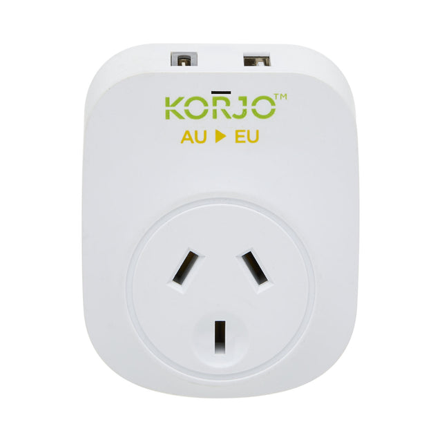 Korjo-Travel-Adaptor-Usb-Port-A-And-C-Australia-To-Europe-Socket