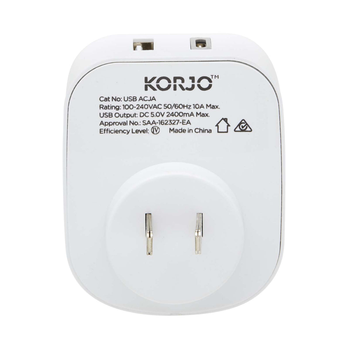Korjo-Travel-Adaptor-Usb-Port-A-And-C-Australia-To-Japan-Plug