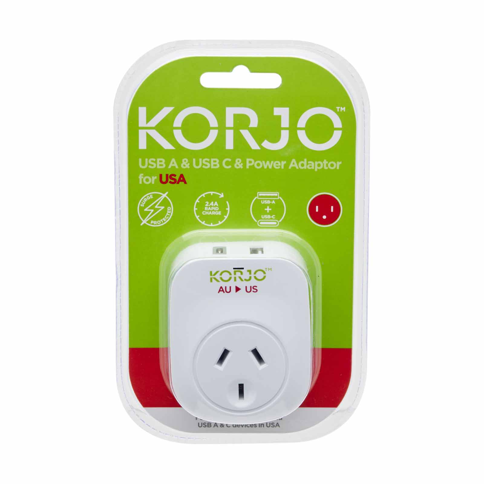 Korjo-Travel-Adaptor-Usb-Port-A-And-C-Australia-To-Us-Package