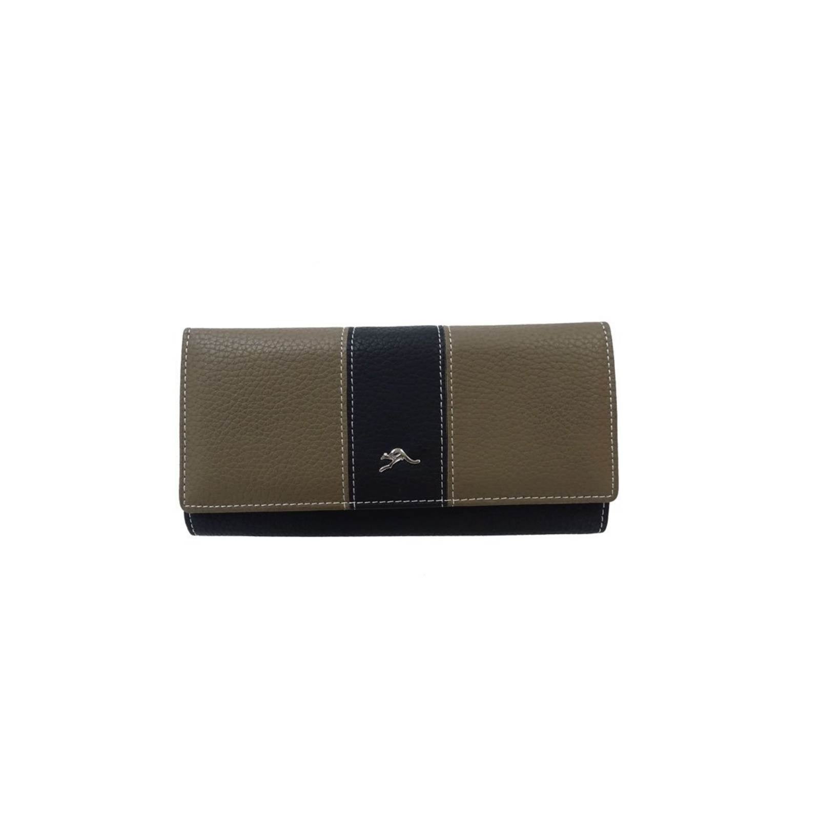 Ladies-Wallet-Two-Tone-Kangaroo-Badge-Grey