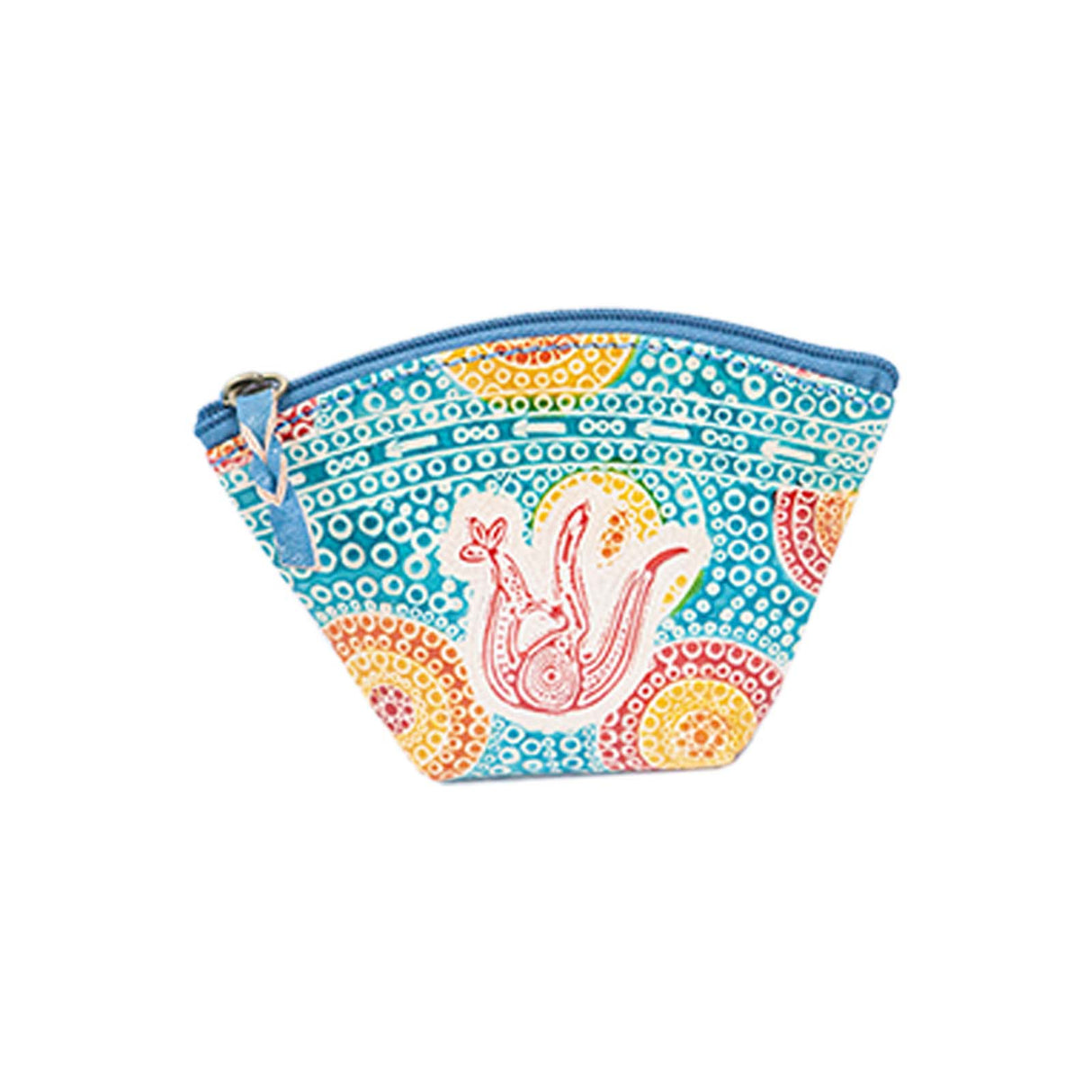 Leather-Purse-Small-Kangaroo-In-Summer-Flowers-Aqua