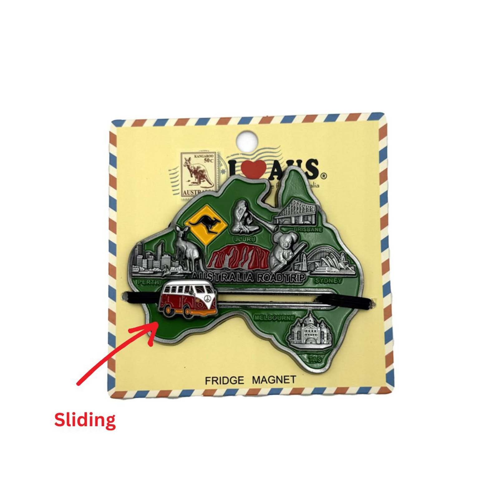 Fridge magnet with Australian design on a decorative card