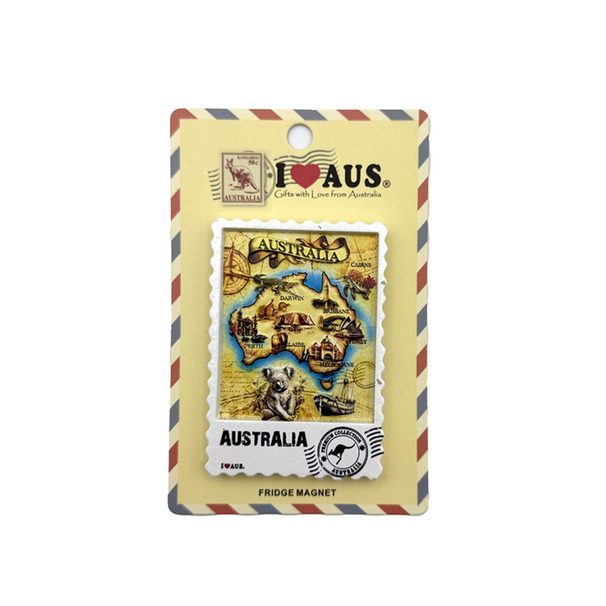 Magnet-Resin-Stamp-Australia-Map-Cream