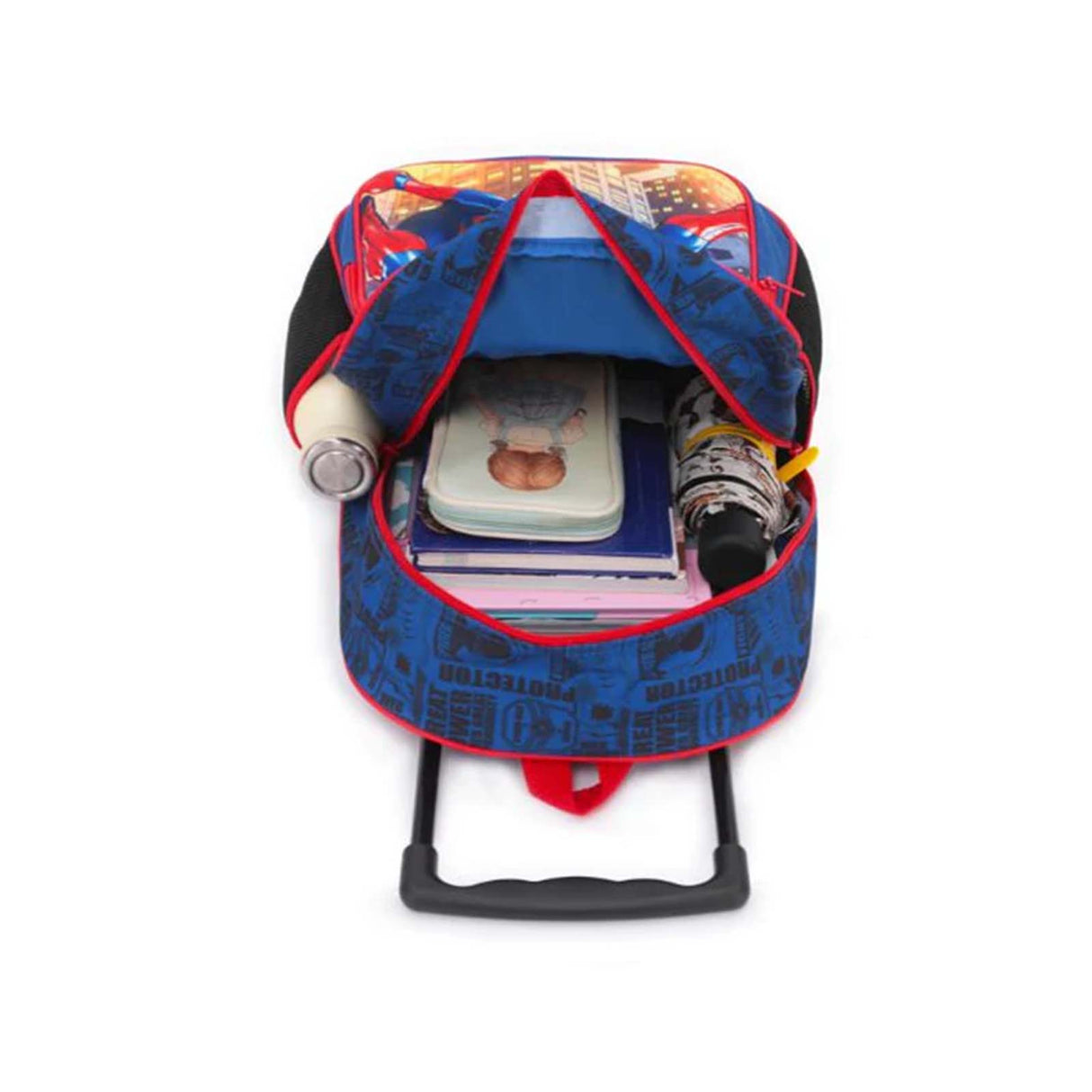 Marvel-Spider-Man-17-Inch-Trolley-Backpack-Open