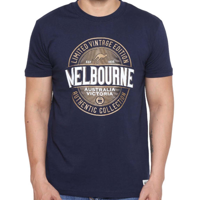 Melbourne-Limited-Vintage-Unisex-T-Shirt-Navy-Front