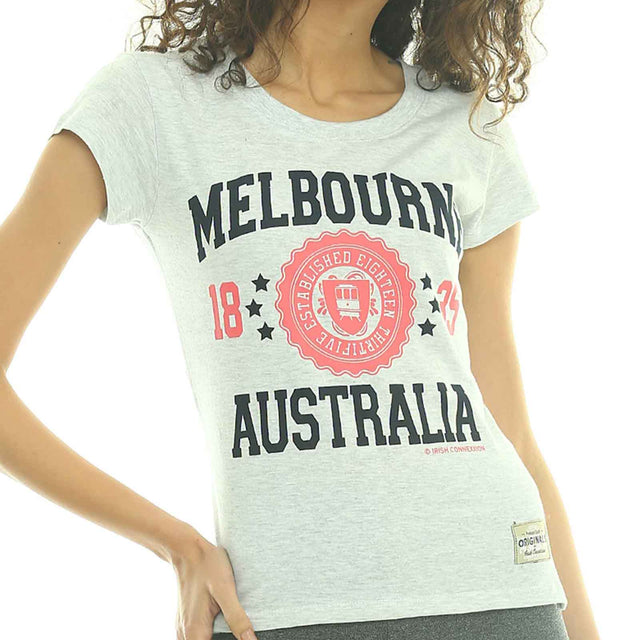 Melbourne-Stamp-Stars-Ladyfit-T-Shirt-Ash-Grey-Front