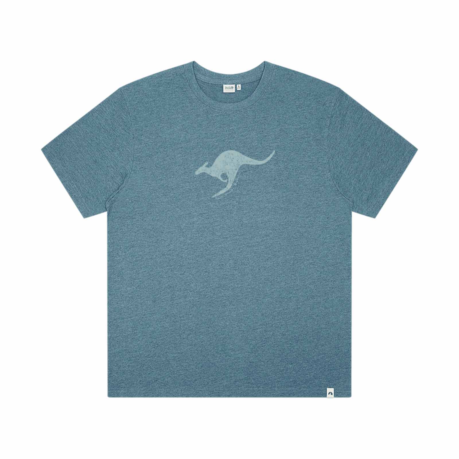 Mens-T-Shirt-Distressed-Kangaroo-Blue
