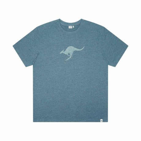 Mens-T-Shirt-Distressed-Kangaroo-Blue