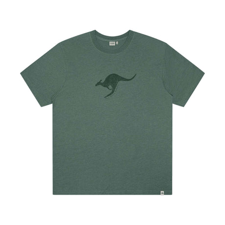 Mens-T-Shirt-Distressed-Kangaroo-Moss