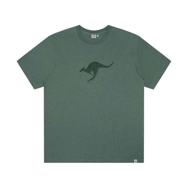 Mens-T-Shirt-Distressed-Kangaroo-Moss