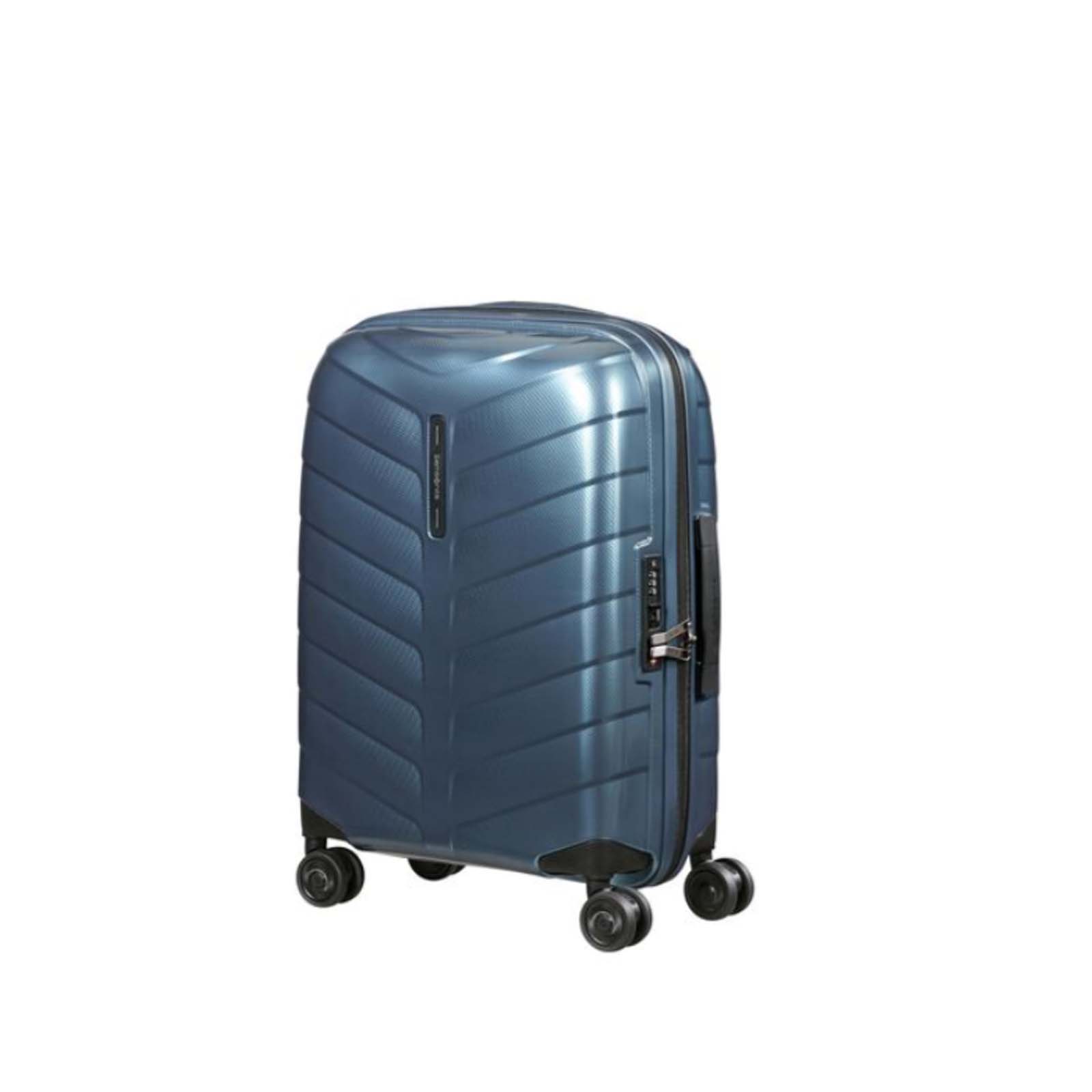 Samsonite-Attrix-55cm-Suitcase-Steel-Blue-Angle