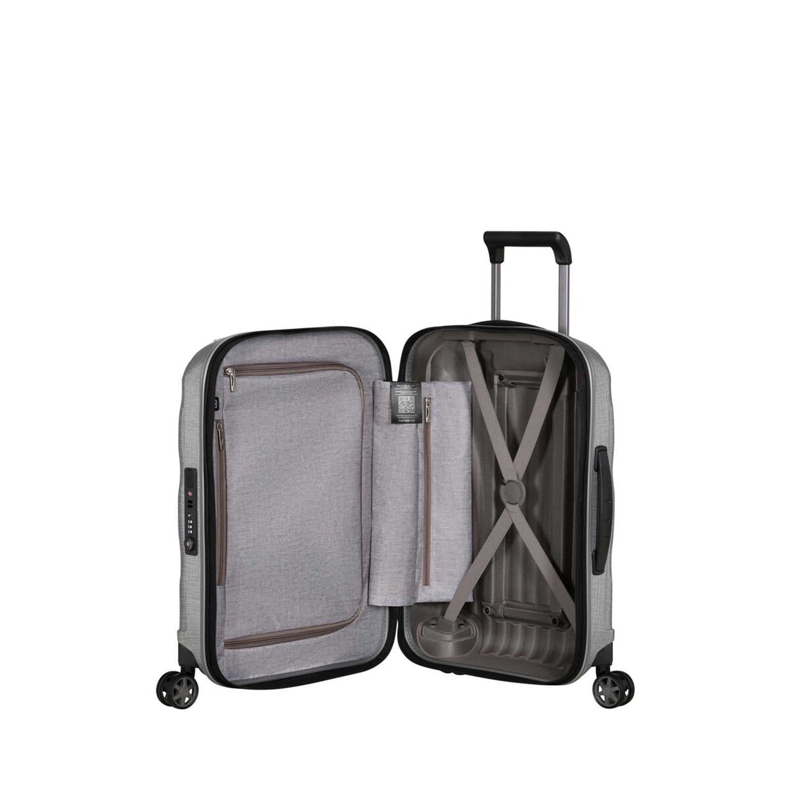 Samsonite-C-Lite-55cm-Exp-Suitcase-Aluminium-Open