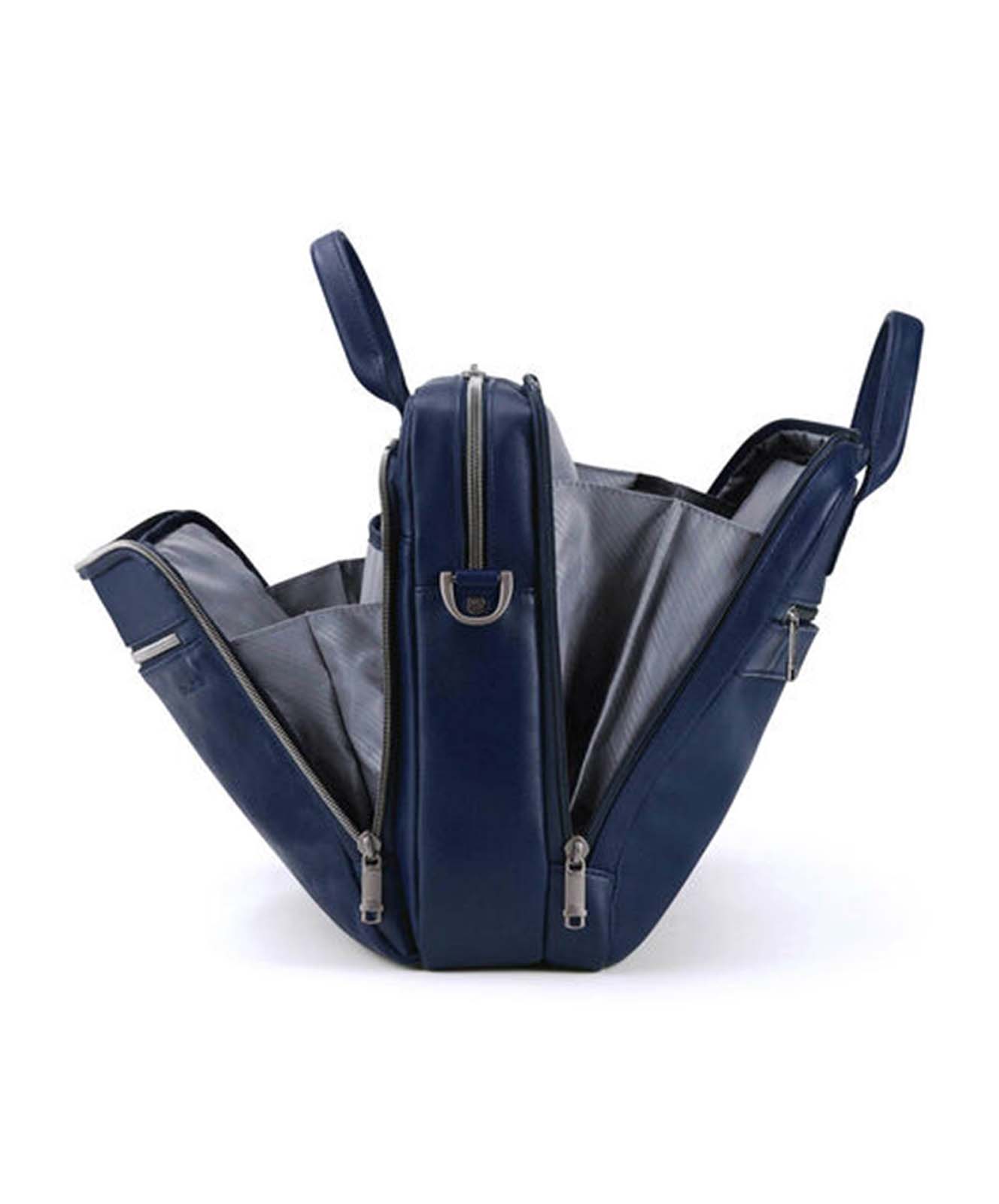 Samsonite-Classic-Leather-15.6-Inch-Top-Loader-Navy-Open