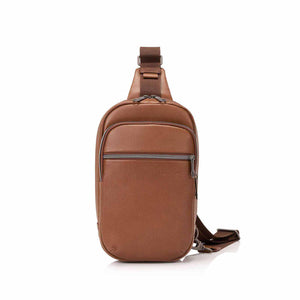 Samsonite-Classic-Leather-Sling-Bag-Cognac-Front