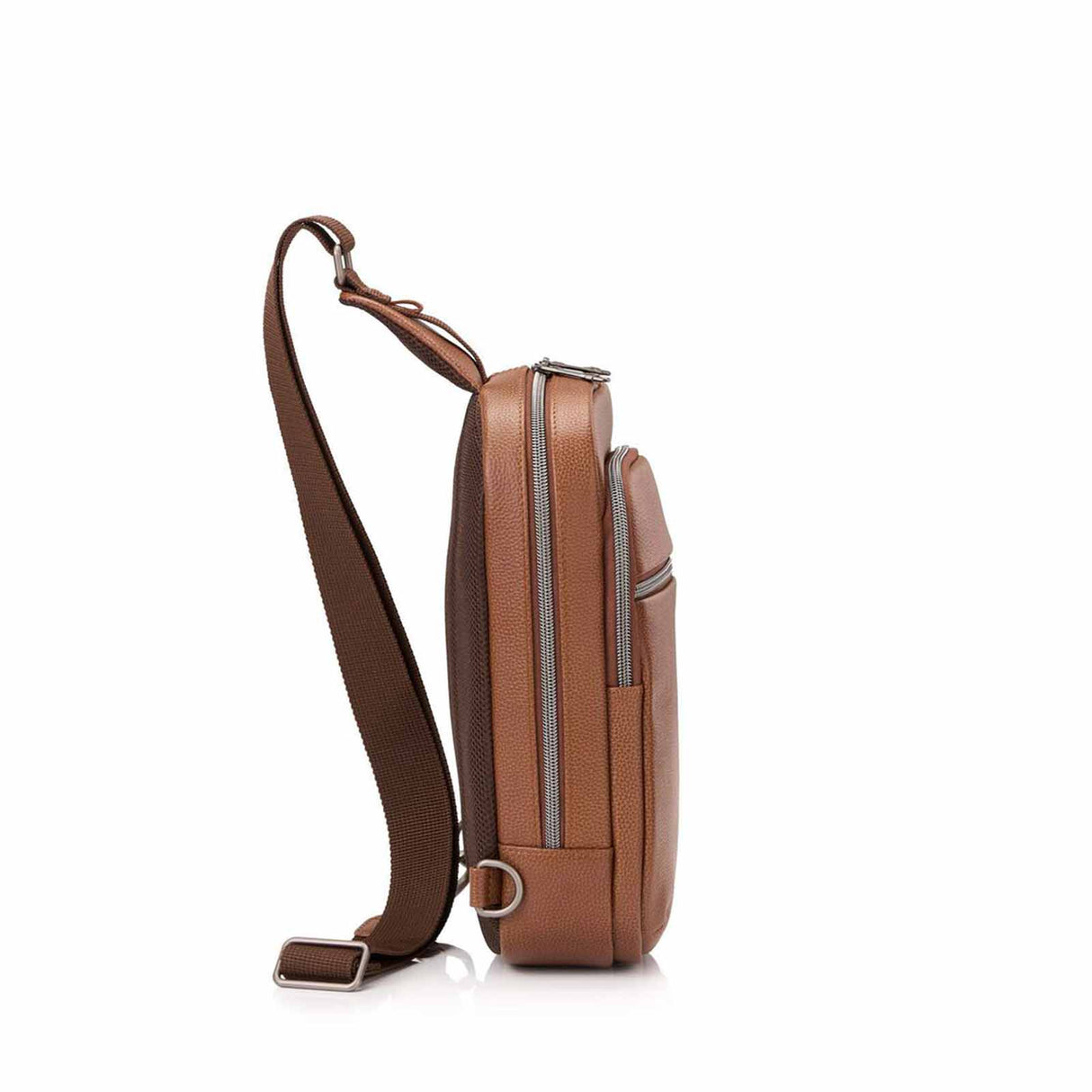 Samsonite-Classic-Leather-Sling-Bag-Cognac-Side
