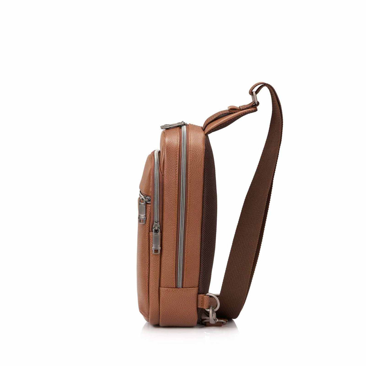 Samsonite-Classic-Leather-Sling-Bag-Cognac-Side2