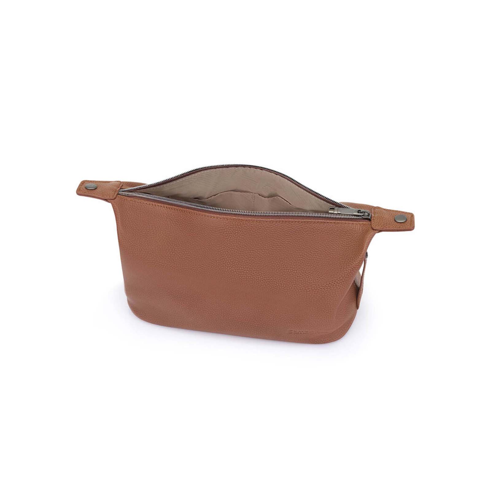 Samsonite-Classic-Leather-Wash-Bag-Cognac-Open