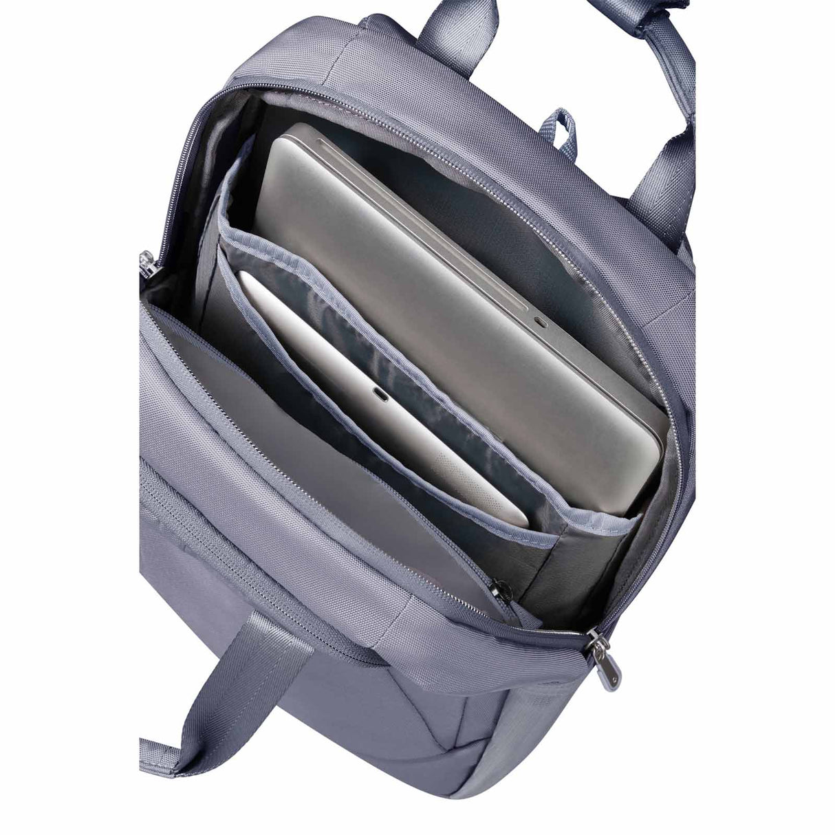 Samsonite-Guardit-Classy-2-Backpack-With-Handles-Storm-Blue-Open-Laptop