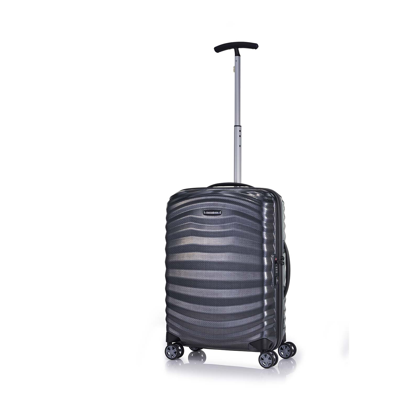 Samsonite-Lite-Shock-Sport-55cm-Suitcase-Black-Front-Angle