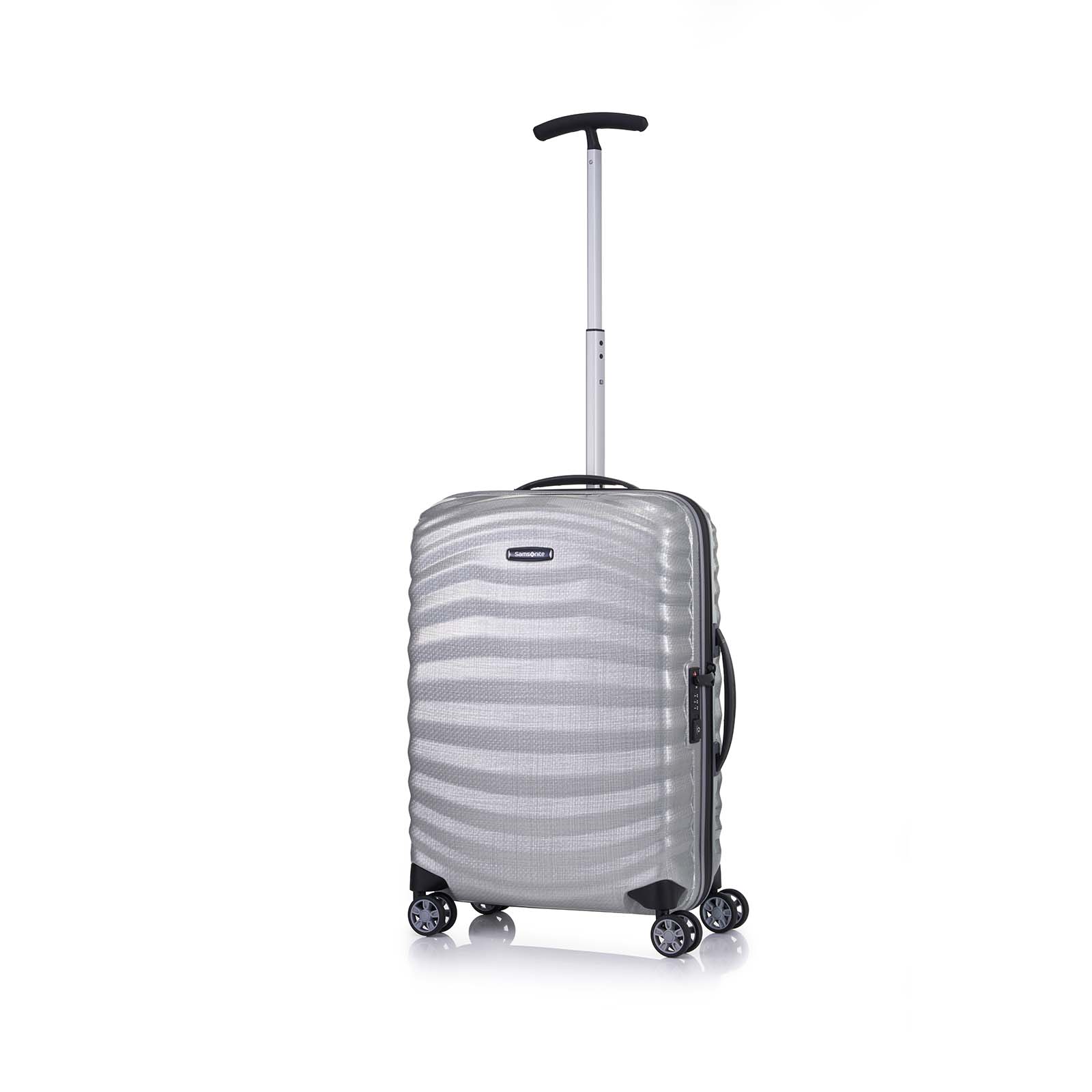 Samsonite-Lite-Shock-Sport-55cm-Suitcase-Silver-Front-Angle