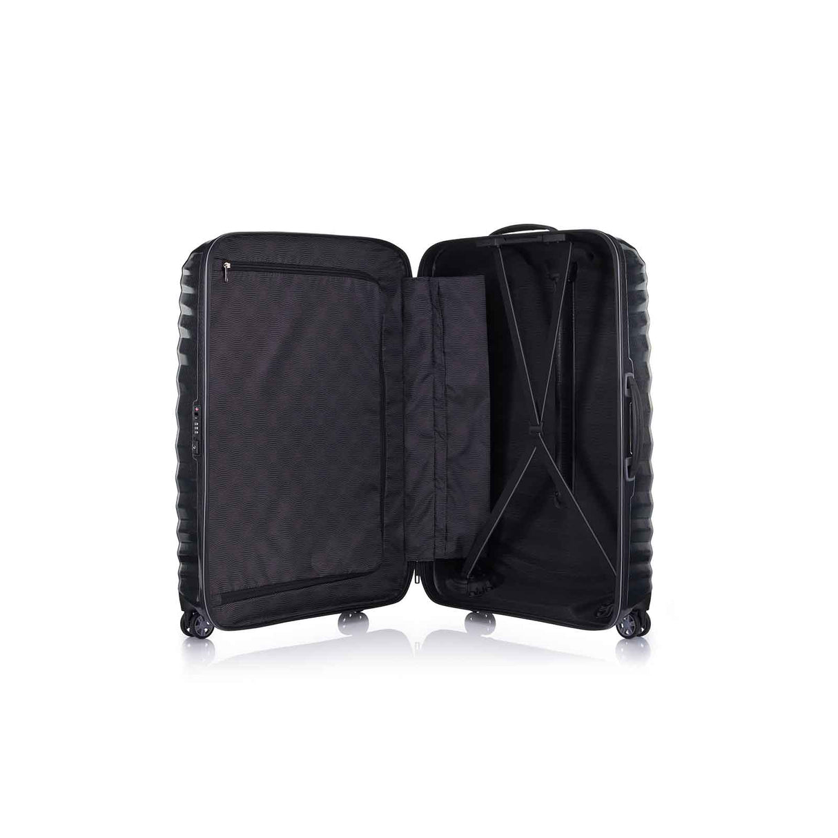 Samsonite-Lite-Shock-Sport-75cm-Suitcase-Black-Open