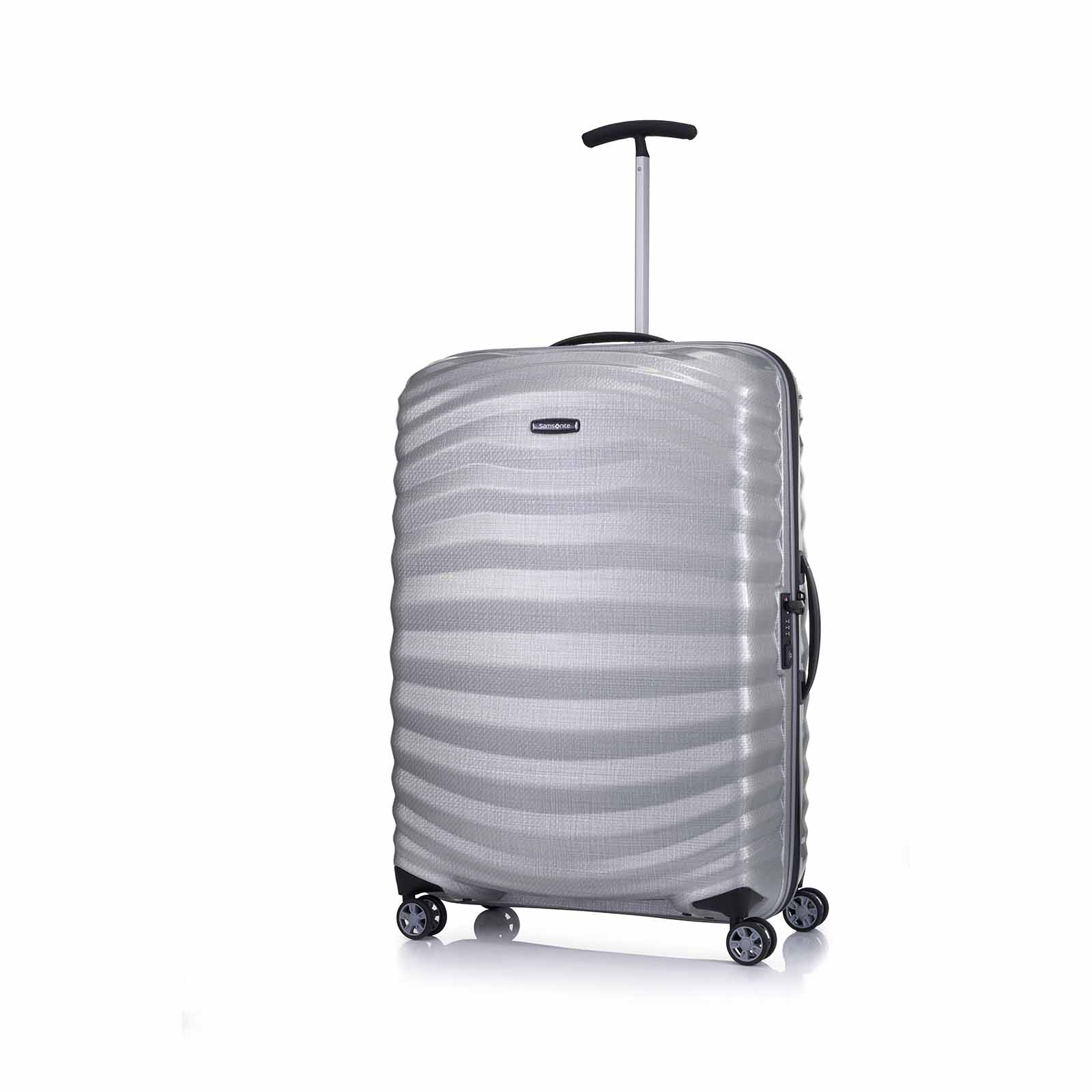 Samsonite-Lite-Shock-Sport-75cm-Suitcase-Silver-Front-Angle