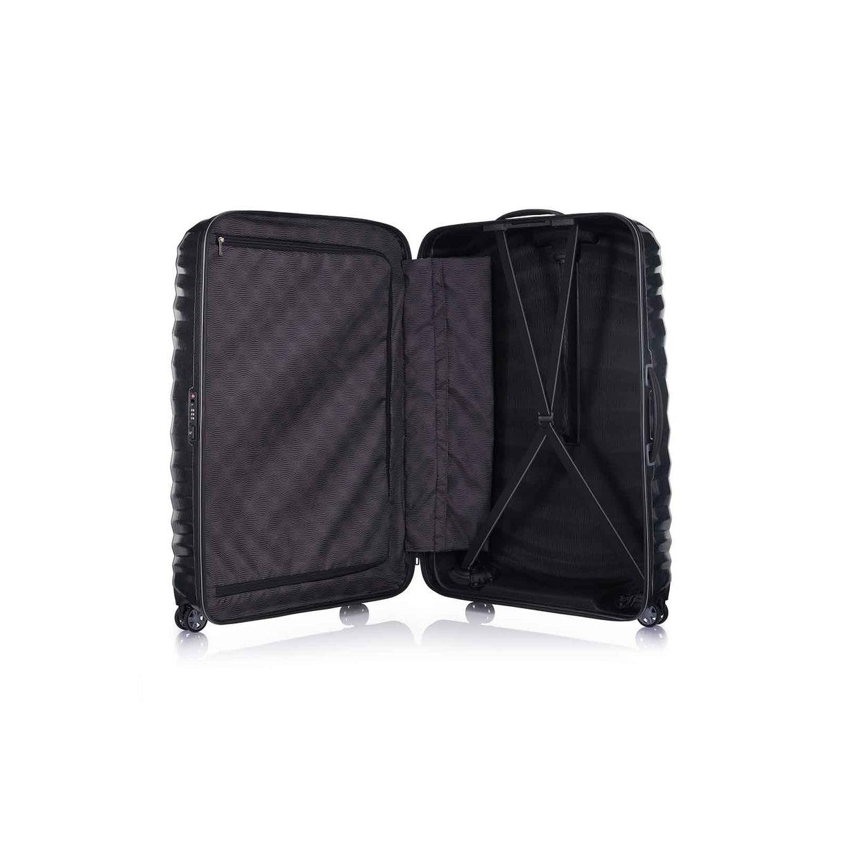 Samsonite-Lite-Shock-Sport-81cm-Suitcase-Black-Open