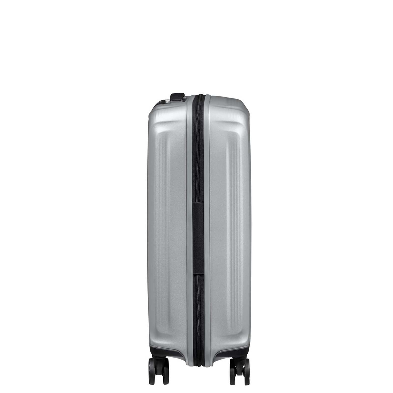 Samsonite-Nuon-55cm-Carry-On-Suitcase-Matt-Silver-Side