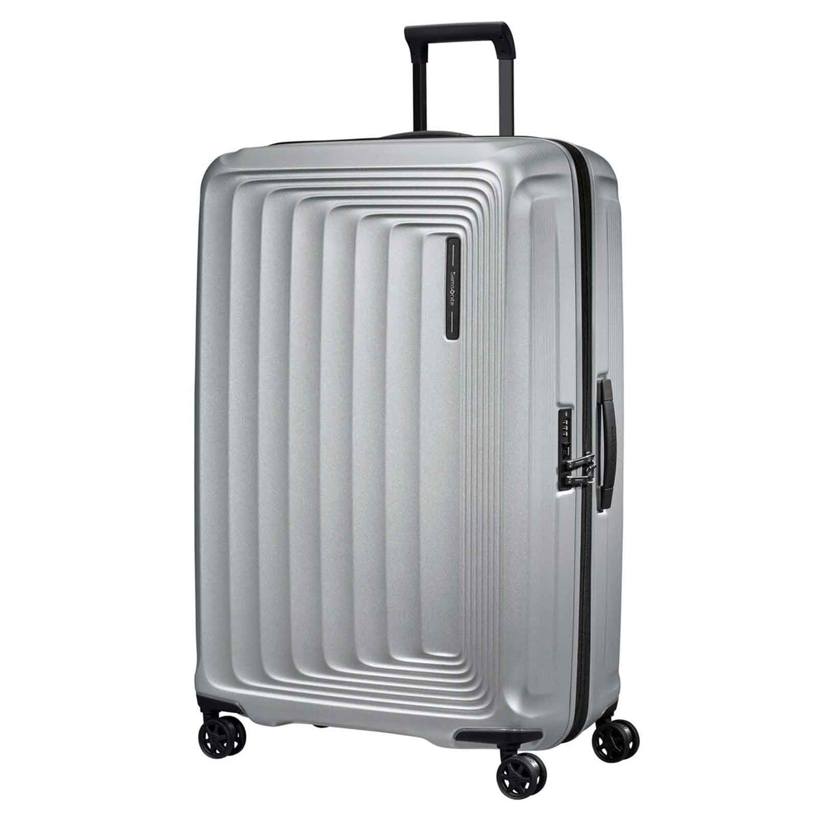 Samsonite-Nuon-81cm-Suitcase-Matt-Silver-Front-Angle