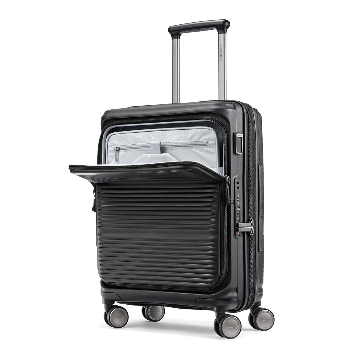 Samsonite-Paralux-55cm-Carry-On-Suitcase-Black-Pocket