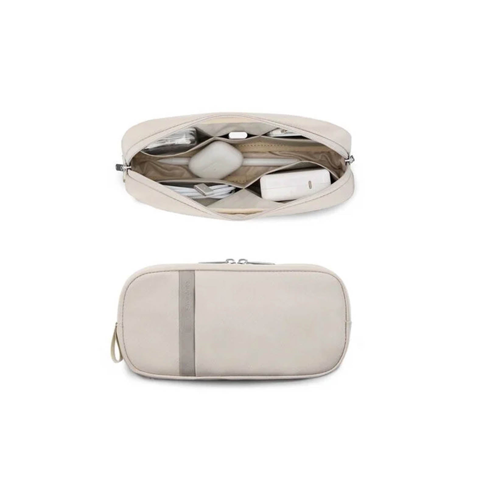 Samsonite-Paralux-Everyday-Backpack-Stone-Grey-Front-Interior