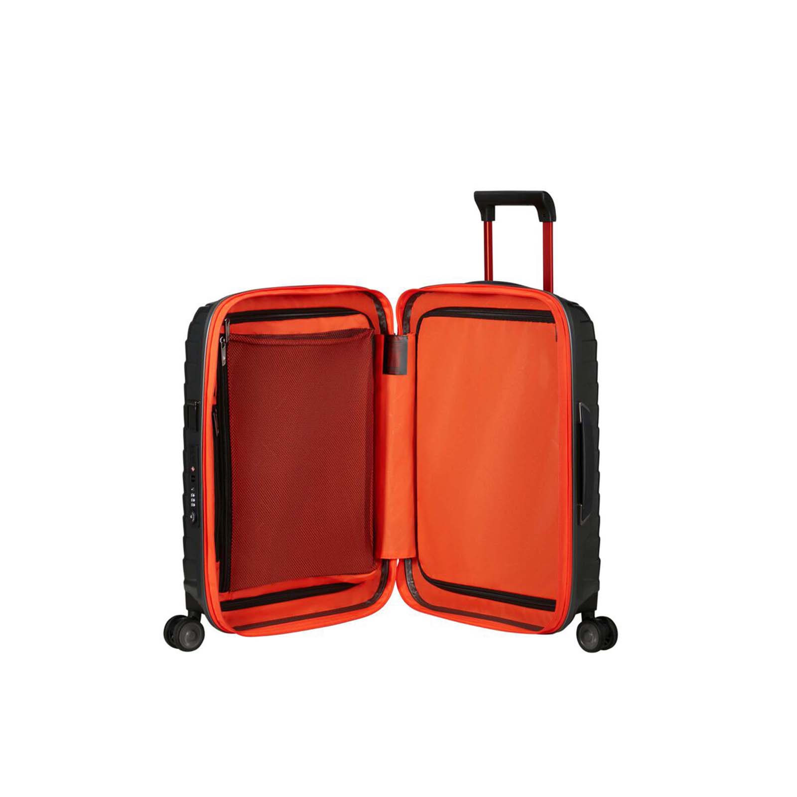 Samsonite-Proxis-55cm-Suitcase-Green-Orange-Open