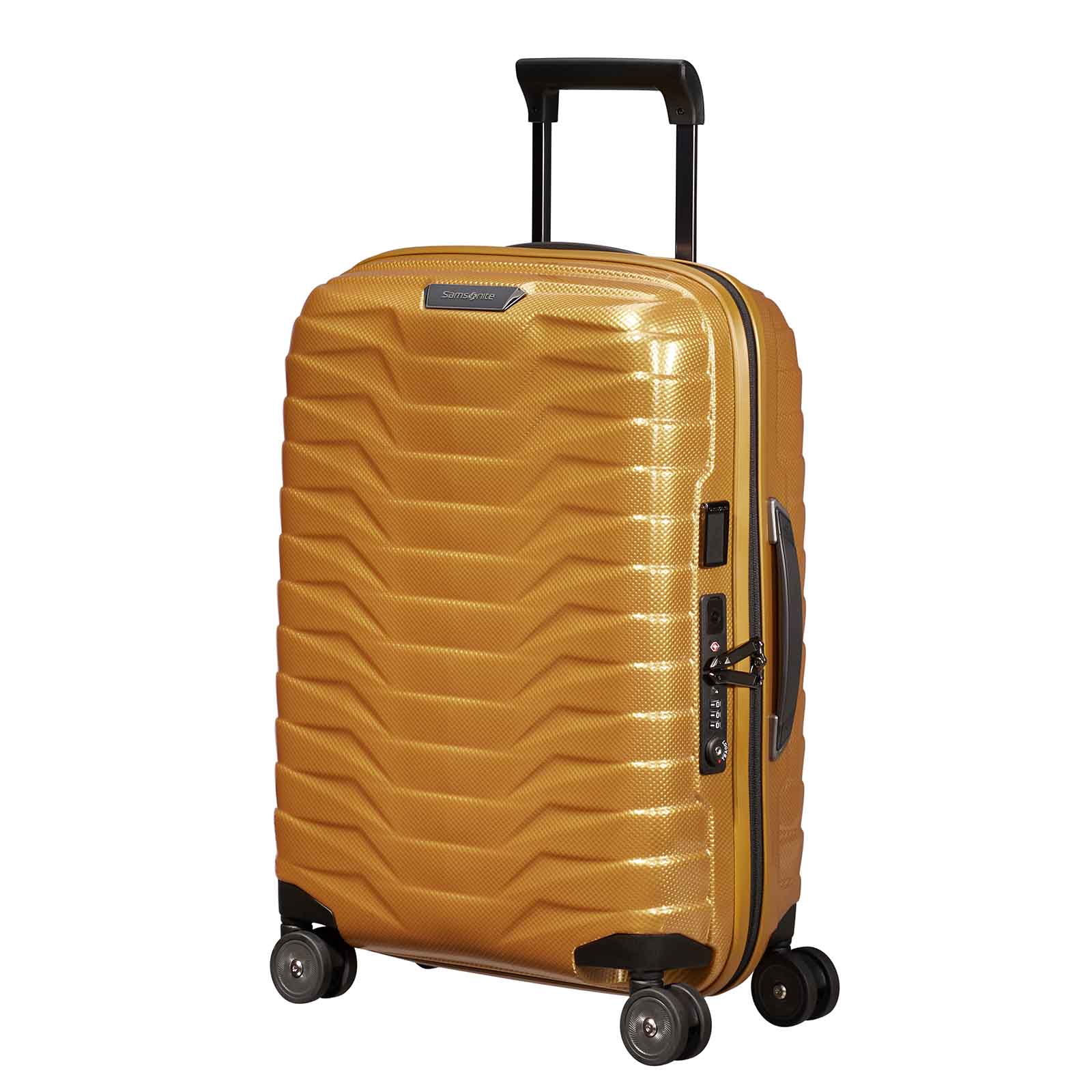 Samsonite-Proxis-55cm-Suitcase-Honey-Gold-Front-Angle