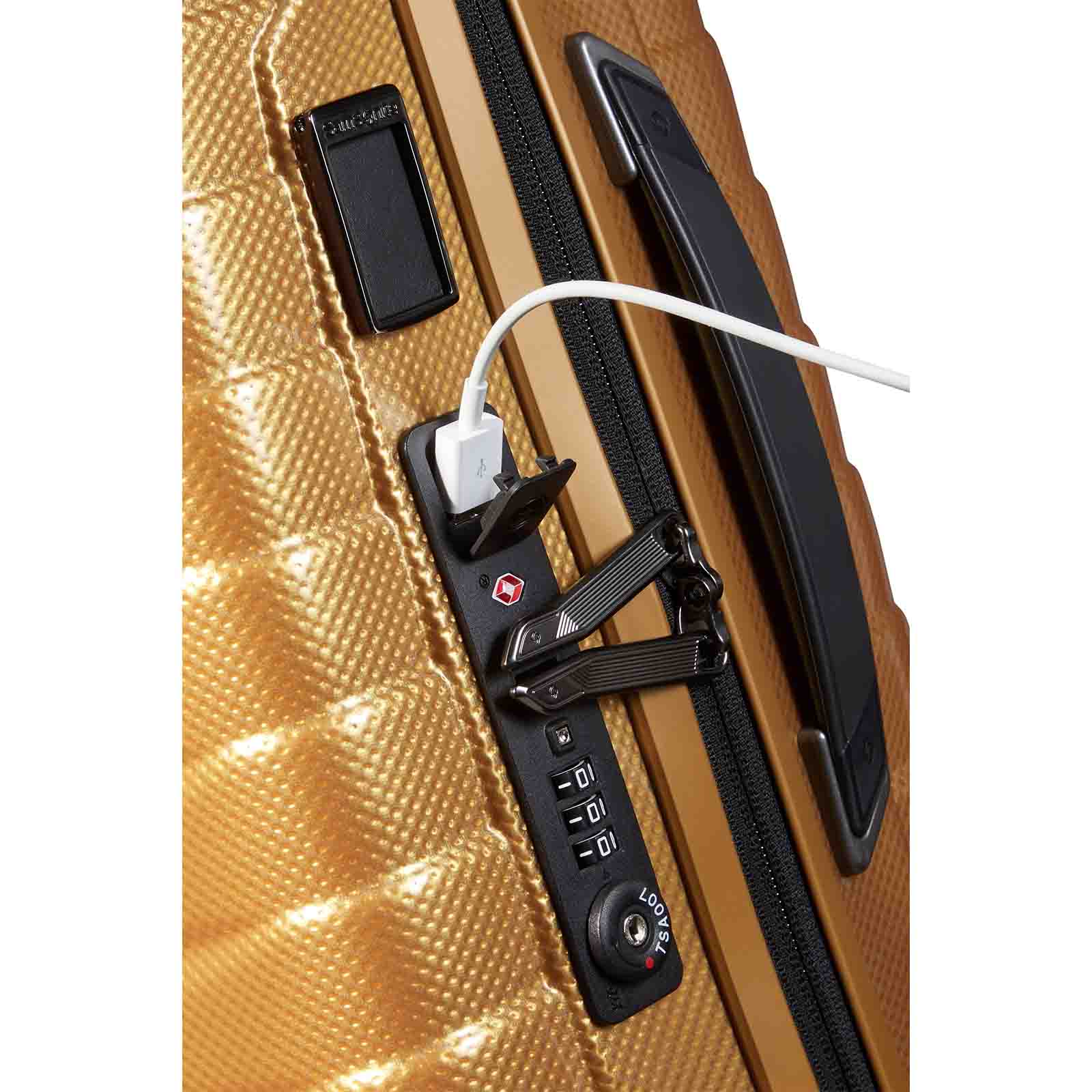 Samsonite-Proxis-55cm-Suitcase-Honey-Gold-Lock