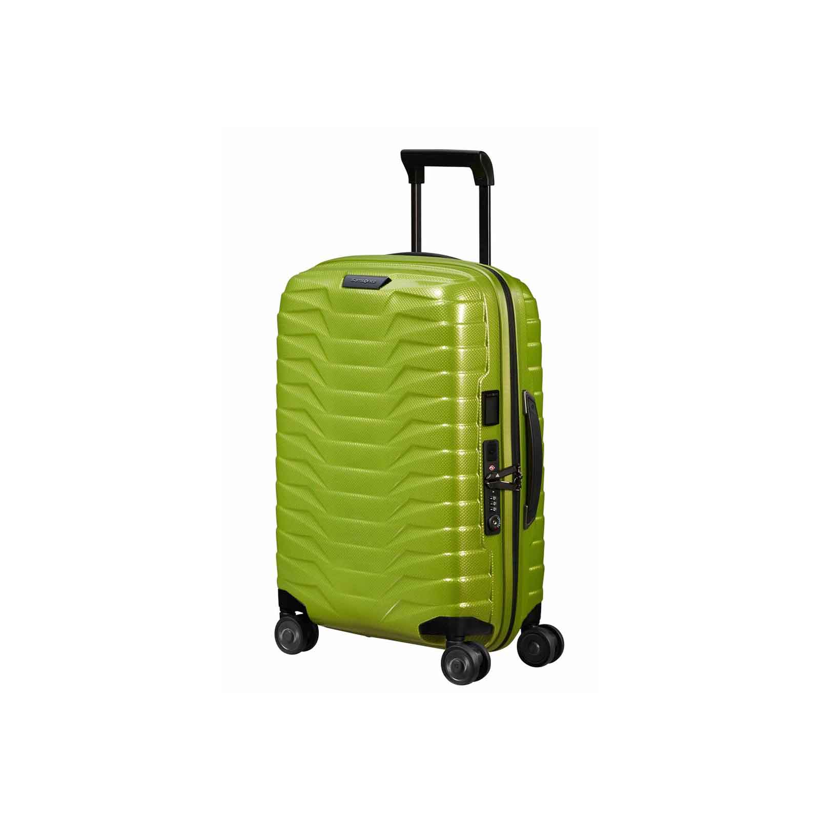 Samsonite-Proxis-55cm-Suitcase-Lime-Front-Angle