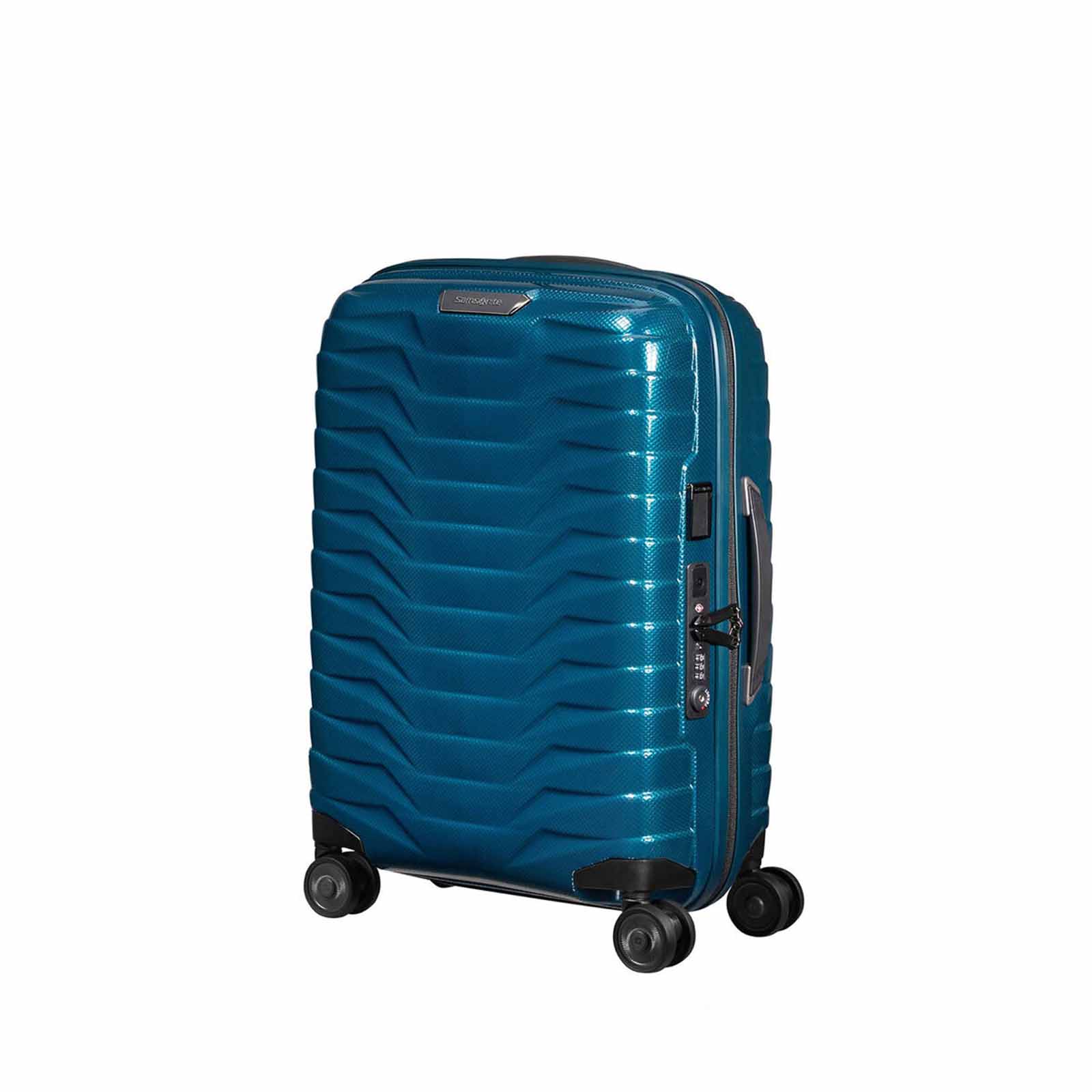 Samsonite-Proxis-55cm-Suitcase-Petrol-Blue-Front-Angle