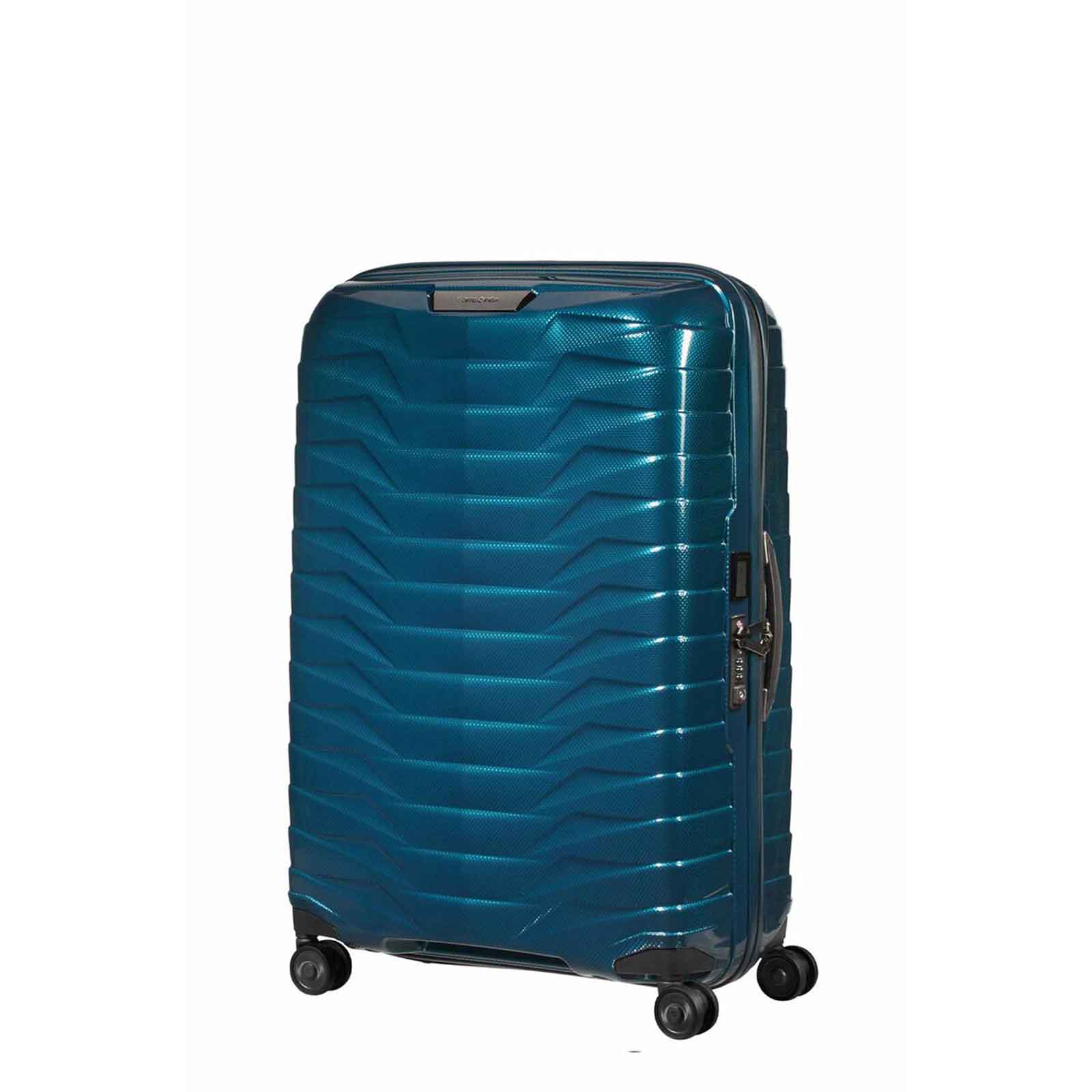 Samsonite-Proxis-75cm-Suitcase-Petrol-Blue-Front-Angle