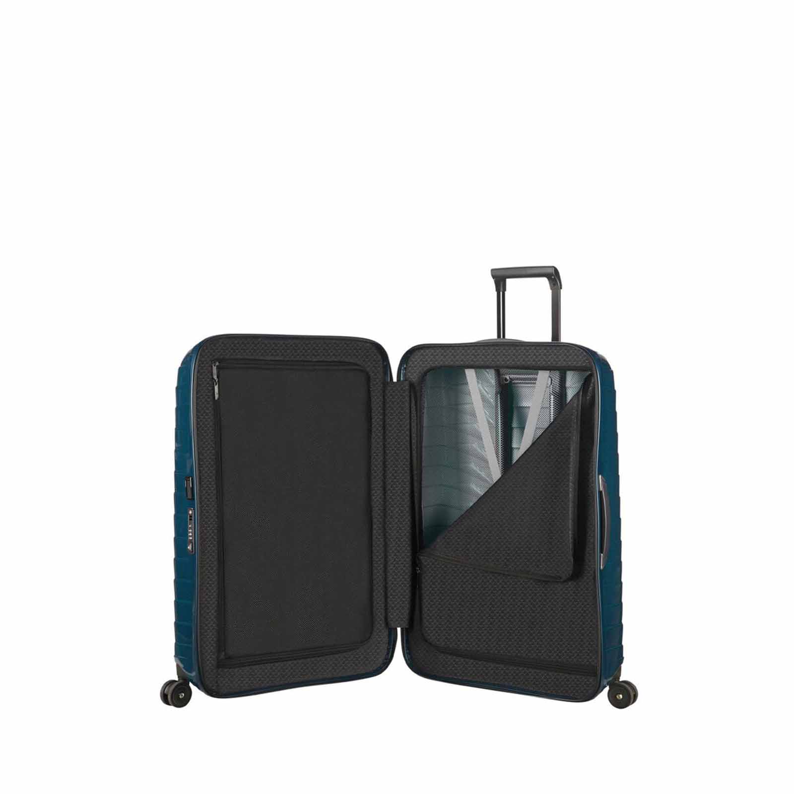 Samsonite-Proxis-75cm-Suitcase-Petrol-Blue-Open