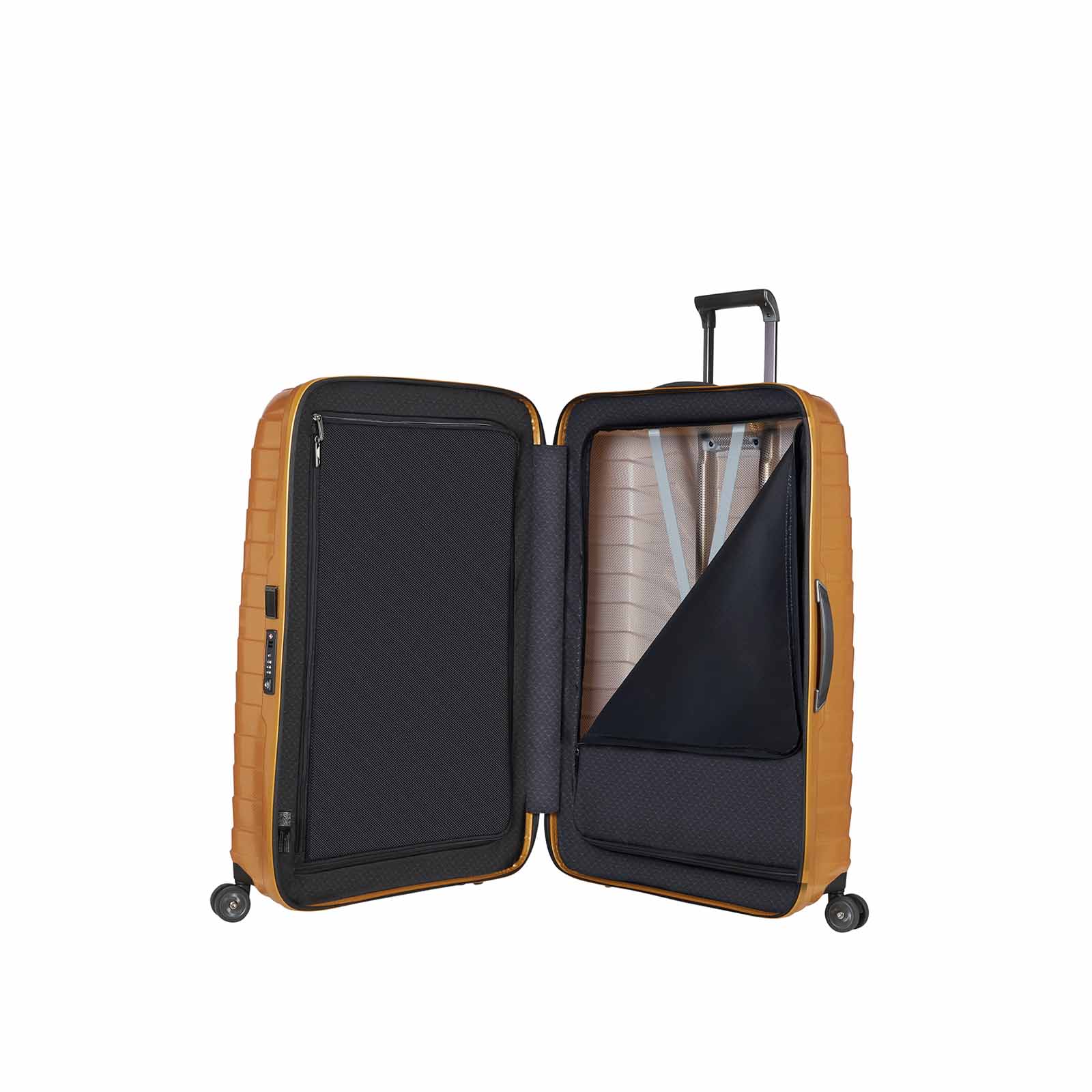 Samsonite-Proxis-81cm-Suitcase-Honey-Gold-Open