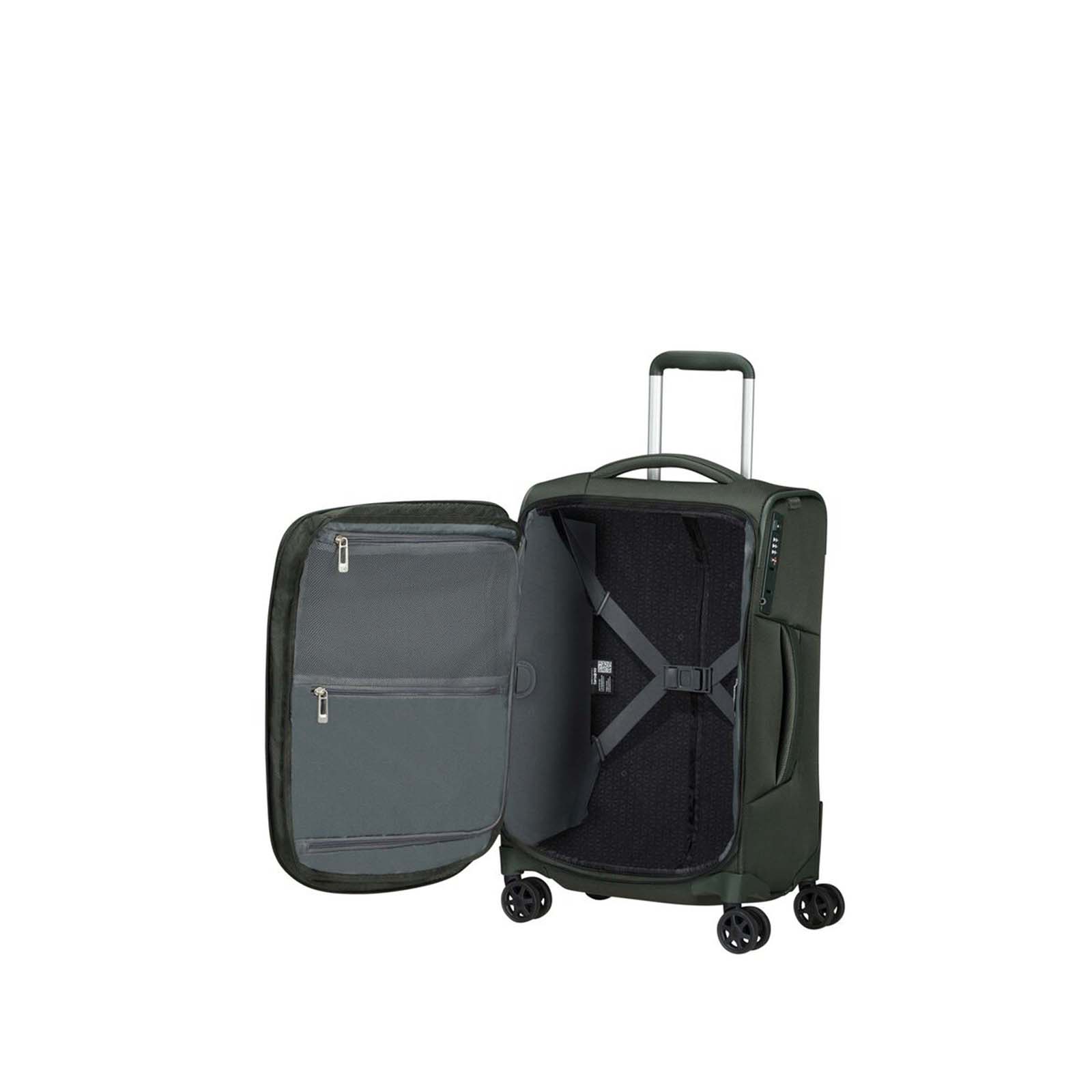 Samsonite-Respark-55cm-Carry-On-Suitcase-Forest-Green-Open