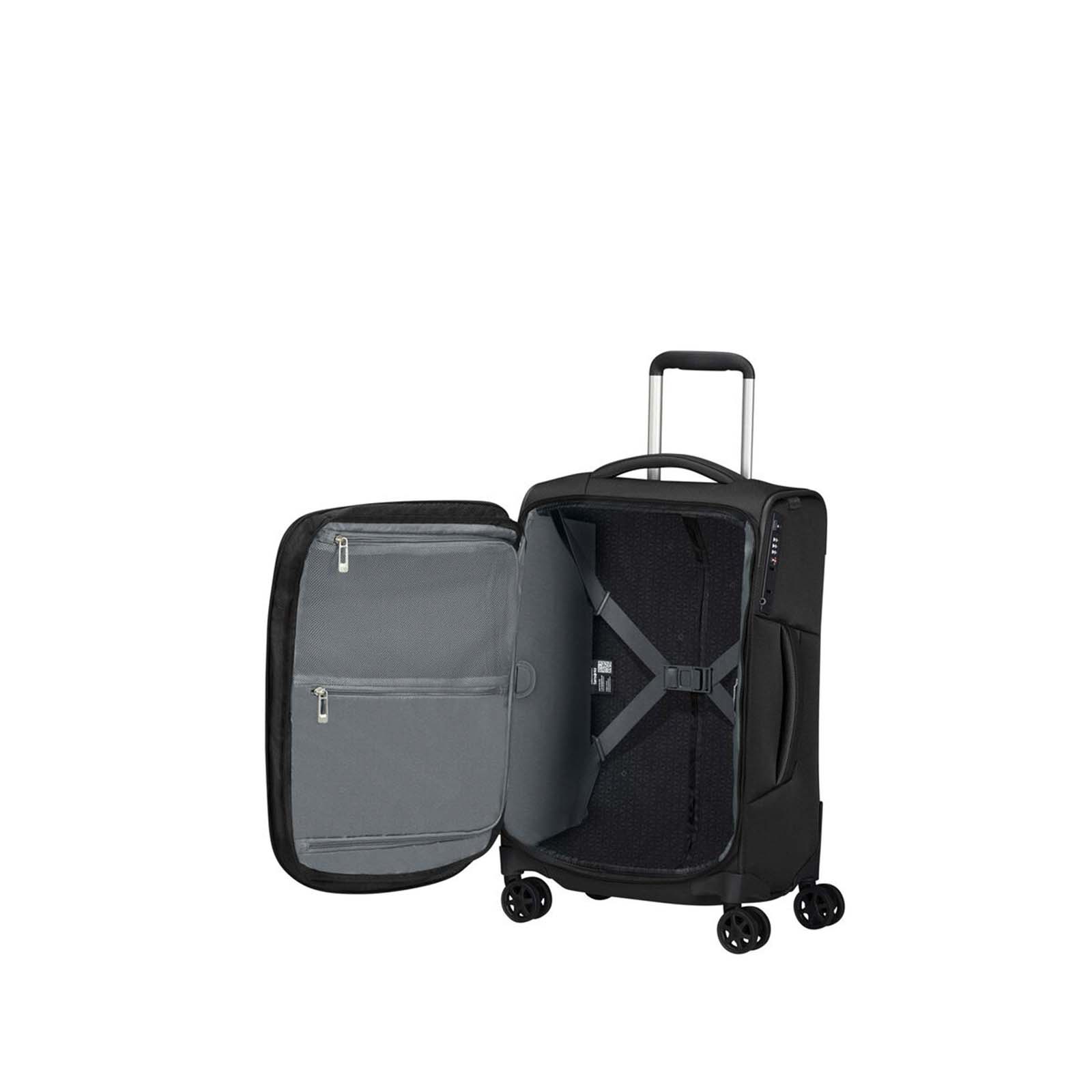 Samsonite-Respark-55cm-Carry-On-Suitcase-Ozone-Black-Open